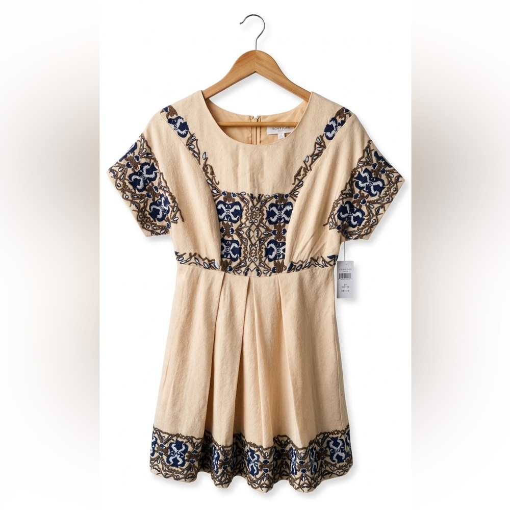 NWT• Anthropologie Korvilas Yulia Embroidered Boho Cottagecore Mini Dress 2P